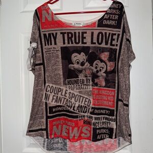 Disney Mickey and Minnie True Love Tee - Black and Red